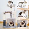 Cat Tree with Natural Sisal Rope Cat Toys for Indoor - Gray - Cat Tree