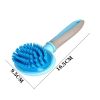 Dog brush High Quality Silicone Pet Dog Cat Grooming Comb Brush for Bathing Cleaning Massage Plastic Brush Comb for Dogs Cats - Blue