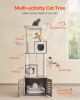 72.83" Large Cat Tree Litter Box Enclosure 2-in-1 Cat Tower Indoor Play House - Gray-72.83 inch