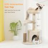 Cat Tree with Natural Sisal Rope Cat Toys for Indoor - Beige - Cat Tree