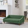Durable Elevated Dog Sofa Bed,Pet sofa with modern irregular armrest design,Comfortable soft dog sofa-Green - as Pic