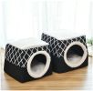 Indoor Cat Cave Bed – Large Foldable Cube with Soft Sleeping Mat