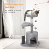 Cat Tree with Natural Sisal Rope Cat Toys for Indoor - Gray - Cat Tree