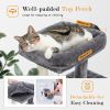 Modern Multilevel Plush Double Condos Cat Tree - Grey - Pet entertainment