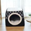 Indoor Cat Cave Bed – Large Foldable Cube with Soft Sleeping Mat