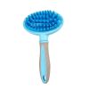 Dog brush High Quality Silicone Pet Dog Cat Grooming Comb Brush for Bathing Cleaning Massage Plastic Brush Comb for Dogs Cats - Blue