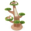 50 Inch Pine Shape Cat Tree for Indoor Cats with Sisal Scratching Board