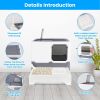 Foldable Cat Litter Box with Lid Enclosed Kitty Litter Box Anti Splashing Cat Toilet Tray with Litter Scoop