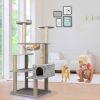 55.1" Multi-Scratcher Scratching Post Cat Tree ‚Äì Grey