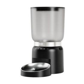 Pet Automatic Feeding Device With Touch Panel Timing and Quantitative Controlled Food Delivery (colour: Time Hourglass Feeder - Touch Style Black, Specifications: American standard adapter 110V voltage)
