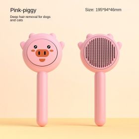 Aiwo Panda Comb Pet Comb Cat Comb Pet Brush Pet Hair Remover Stainless Steel Wholesale One Piece Shipping (colour: Piglet - Pink, Specifications: PCS)