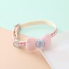 cat Collar Lattice Collar Korean Cartoon Pet Collar Bowknot Patch Cat Dog Collar