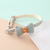 cat Collar Lattice Collar Korean Cartoon Pet Collar Bowknot Patch Cat Dog Collar